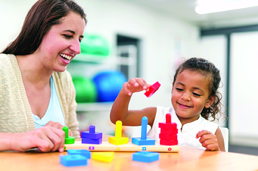 Child with blocks